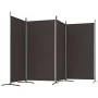 Biombo divisor de 4 paneles de tela marrón 346x180 cm de vidaXL, Divisores de ambientes - Ref: Foro24-350263, Precio: 47,75 €...