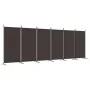 Divider screen with 6 brown fabric panels 520x180 cm by vidaXL, Room dividers - Ref: Foro24-350271, Price: 67,60 €, Discount: %
