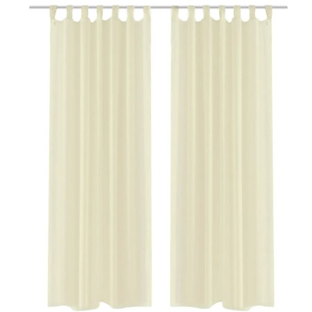 2 Cortinas color crema transparentes 140 x 225 cm de vidaXL, Cortinas y visillos - Ref: Foro24-130201, Precio: 29,38 €, Descu...