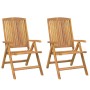 Sillas de jardín reclinables y cojines 2 uds madera maciza teca de vidaXL, Sillas de jardín - Ref: Foro24-3196450, Precio: 27...