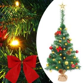 Árbol de Navidad preiluminado con luces y bolas verde 64 cm de vidaXL, Arboles de navidad - Ref: Foro24-321505, Precio: 22,78...
