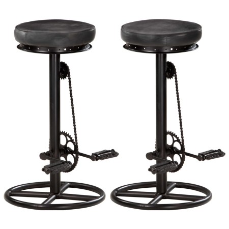 Taburetes de cocina 2 unidades cuero auténtico de cabra negro de vidaXL, Taburetes de cocina - Ref: Foro24-286968, Precio: 20...