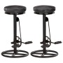 Taburetes de cocina 2 unidades cuero auténtico de cabra negro de vidaXL, Taburetes de cocina - Ref: Foro24-286968, Precio: 20...