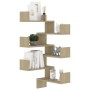 Estante esquina pared 2uds contrachapado color roble 40x40x50cm de vidaXL, Estantes y estanterías - Ref: Foro24-807230, Preci...