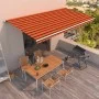 Toldo manual retráctil naranja y marrón 600x350 cm de vidaXL, Toldos - Ref: Foro24-3069040, Precio: 564,86 €, Descuento: %