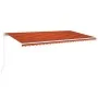 Toldo manual retráctil naranja y marrón 600x350 cm de vidaXL, Toldos - Ref: Foro24-3069040, Precio: 564,86 €, Descuento: %