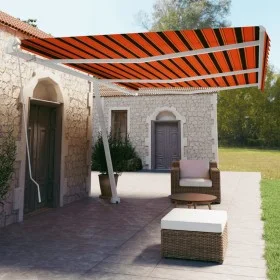 Orange and brown manual retractable foot awning 600x350 cm by vidaXL, Awnings - Ref: Foro24-3069680, Price: 688,41 €, Discoun...