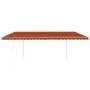 Toldo manual retráctil con LED naranja y marrón 6x3,5 m de vidaXL, Toldos - Ref: Foro24-3070085, Precio: 883,58 €, Descuento: %