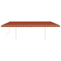 Toldo manual retráctil con LED naranja y marrón 6x3,5 m de vidaXL, Toldos - Ref: Foro24-3070085, Precio: 882,55 €, Descuento: %