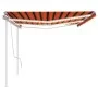 Toldo manual retráctil con LED naranja y marrón 6x3,5 m de vidaXL, Toldos - Ref: Foro24-3070085, Precio: 883,58 €, Descuento: %
