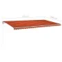 Toldo manual retráctil con LED naranja y marrón 6x3,5 m de vidaXL, Toldos - Ref: Foro24-3070085, Precio: 883,58 €, Descuento: %