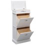 Mueble zapatero de madera de Paulownia blanco 50x28x98 cm en Zapateros y organizadores de calzado | Comprar online en Foru.es