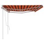 Toldo manual retráctil con postes naranja y marrón 6x3,5 m de vidaXL, Toldos - Ref: Foro24-3070080, Precio: 715,42 €, Descuen...