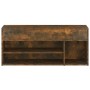 Banco zapatero madera contrachapada roble ahumado 105x30x45 cm de vidaXL, Zapateros y organizadores de calzado - Ref: Foro24-...