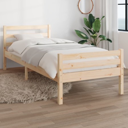 Estructura de cama madera maciza 100x200 cm de vidaXL, Camas y somieres - Ref: Foro24-814809, Precio: 94,20 €, Descuento: %