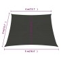 Toldo de vela HDPE antracita 160 g/m² 4/5x4 m de vidaXL, Sombrillas - Ref: Foro24-311106, Precio: 41,02 €, Descuento: %