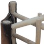 Taburete plegable de piel de cabra y madera de teca maciza en Taburetes y sillas plegables | Comprar online en Foru.es