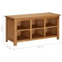 Mueble zapatero de madera maciza de roble 90x37x45 cm en Zapateros y organizadores de calzado | Comprar online en Foru.es