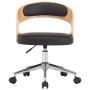 Silla de oficina giratoria madera curvada cuero sintético negro en Sillas de oficina | Comprar online en Foru.es