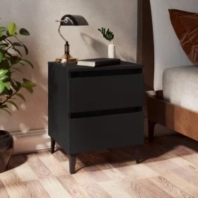 Mesita de noche madera contrachapada negro 40x35x50 cm de vidaXL, Mesitas de noche - Ref: Foro24-805871, Precio: 65,91 €, Des...