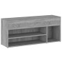 Banco zapatero madera contrachapada gris Sonoma 105x30x45 cm de vidaXL, Zapateros y organizadores de calzado - Ref: Foro24-81...