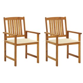 Sillas de jardín con cojines 2 unidades madera maciza de acacia en Sillas de jardín | Comprar online en Foru.es