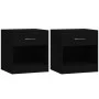 Mesitas de noche 2 unidades con cajón negro de vidaXL, Mesitas de noche - Ref: Foro24-342583, Precio: 58,66 €, Descuento: %