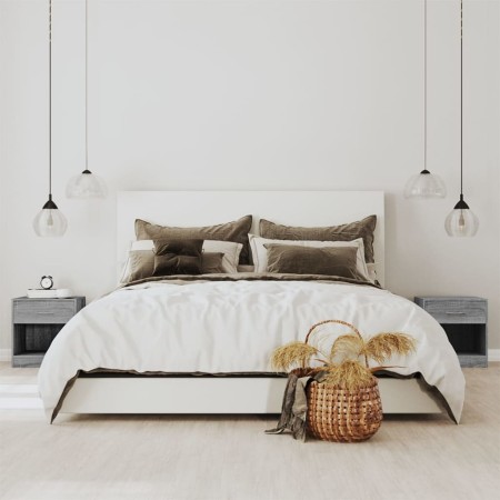 Mesitas de noche 2 unidades con cajón gris Sonoma de vidaXL, Mesitas de noche - Ref: Foro24-342587, Precio: 60,26 €, Descuent...