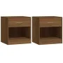 Mesitas de noche 2 unidades con cajón marrón roble de vidaXL, Mesitas de noche - Ref: Foro24-342588, Precio: 54,03 €, Descuen...