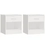 Mesitas de noche 2 unidades con cajón blanco con brillo de vidaXL, Mesitas de noche - Ref: Foro24-342585, Precio: 53,76 €, De...
