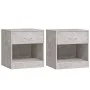 Mesitas de noche 2 unidades con cajón gris hormigón de vidaXL, Mesitas de noche - Ref: Foro24-342584, Precio: 56,00 €, Descue...