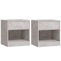 Mesitas de noche 2 unidades con cajón gris hormigón de vidaXL, Mesitas de noche - Ref: Foro24-342584, Precio: 54,30 €, Descue...