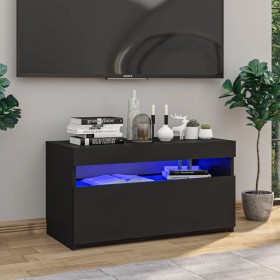 Mueble de TV con luces LED negro 75x35x40 cm de vidaXL, Muebles TV - Ref: Foro24-804393, Precio: 54,07 €, Descuento: %