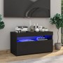 Mueble de TV con luces LED negro 75x35x40 cm de vidaXL, Muebles TV - Ref: Foro24-804393, Precio: 54,07 €, Descuento: %