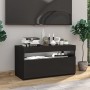 Mueble de TV con luces LED negro 75x35x40 cm de vidaXL, Muebles TV - Ref: Foro24-804393, Precio: 54,07 €, Descuento: %