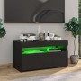 Mueble de TV con luces LED negro 75x35x40 cm de vidaXL, Muebles TV - Ref: Foro24-804393, Precio: 54,07 €, Descuento: %