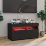 Mueble de TV con luces LED negro 75x35x40 cm de vidaXL, Muebles TV - Ref: Foro24-804393, Precio: 54,07 €, Descuento: %