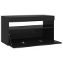 Mueble de TV con luces LED negro 75x35x40 cm de vidaXL, Muebles TV - Ref: Foro24-804393, Precio: 54,07 €, Descuento: %