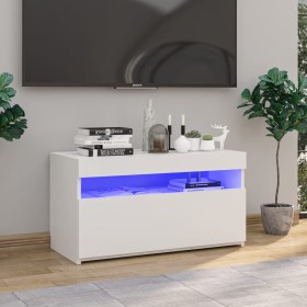 Mueble de TV con luces LED blanco 75x35x40 cm de vidaXL, Muebles TV - Ref: Foro24-804391, Precio: 52,62 €, Descuento: %