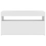 Mueble de TV con luces LED blanco 75x35x40 cm de vidaXL, Muebles TV - Ref: Foro24-804391, Precio: 52,62 €, Descuento: %