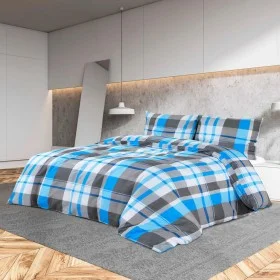 Bettwäscheset aus blauer und grauer Baumwolle, 240 x 220 cm von vidaXL, Bettbezüge - Ref: Foro24-136064, Preis: 26,38 €, Raba...
