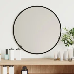 Black round wall mirror Ø 40 cm by vidaXL, Mirrors - Ref: Foro24-348185, Price: 30,09 €, Discount: %
