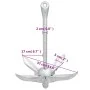 Silver malleable iron folding anchor 3.2 kg by vidaXL, Anchors - Ref: Foro24-94283, Price: 34,85 €, Discount: %