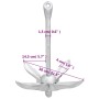 Ancla plegable con cuerda hierro maleable plateado 1,5 kg de vidaXL, Anclas - Ref: Foro24-94284, Precio: 22,63 €, Descuento: %