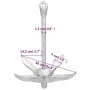 Folding anchor with silver malleable iron rope 1.5 kg by vidaXL, Anchors - Ref: Foro24-94284, Price: 26,81 €, Discount: %