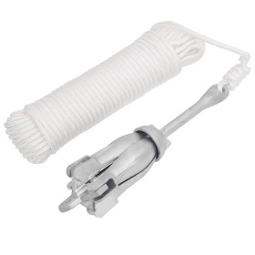 Ancla plegable con cuerda hierro maleable plateado 3,2 kg de vidaXL, Anclas - Ref: Foro24-94286, Precio: 38,97 €, Descuento: %