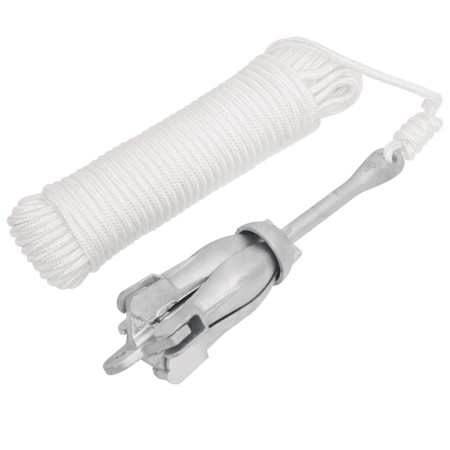 Ancla plegable con cuerda hierro maleable plateado 3,2 kg de vidaXL, Anclas - Ref: Foro24-94286, Precio: 38,97 €, Descuento: %