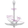 Ancla plegable con cuerda hierro maleable plateado 3,2 kg de vidaXL, Anclas - Ref: Foro24-94286, Precio: 38,97 €, Descuento: %