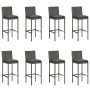Set de bar para jardín 9 piezas y cojines ratán sintético gris en Conjuntos de jardín | Comprar online en Foru.es