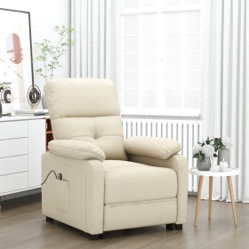 Sillón reclinable eléctrico de tela crema en Sillones | Comprar online en Foru.es